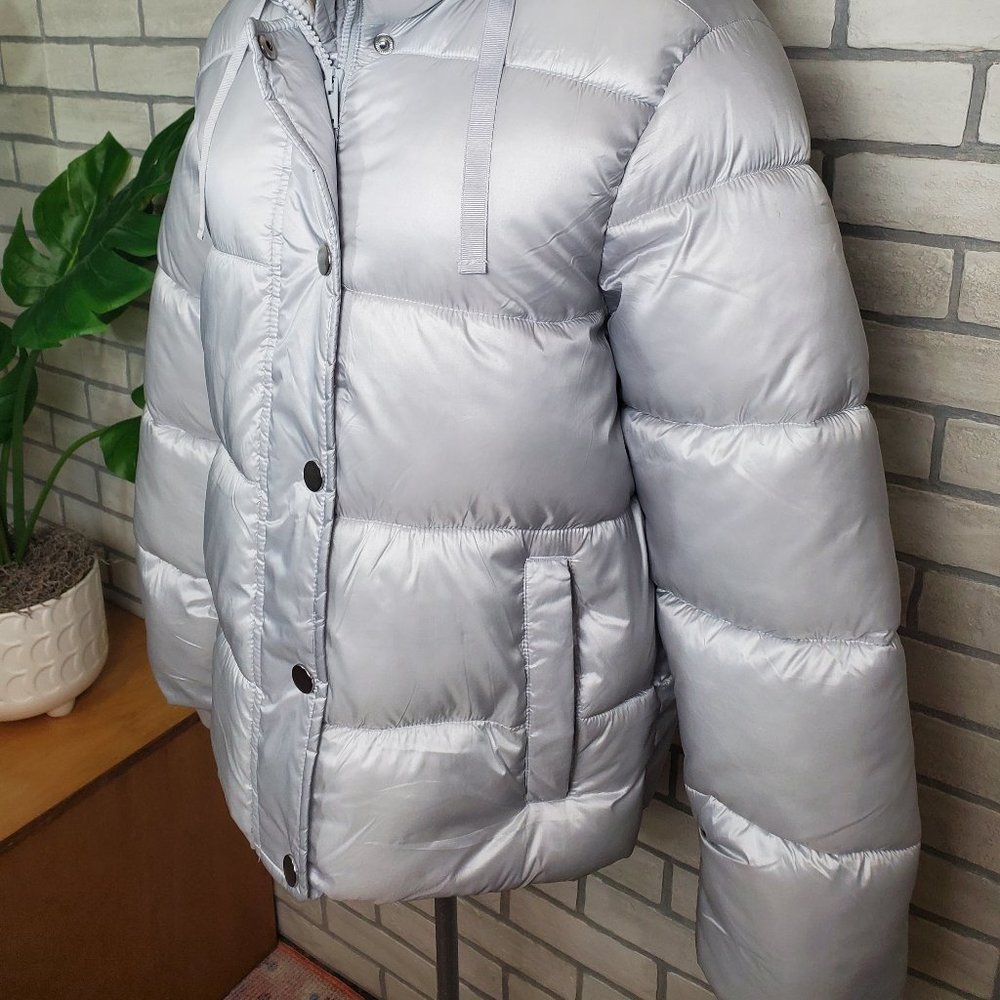 Gap Coldcontrol Max Gray/ Silver Puffer Jacket Si… - image 4
